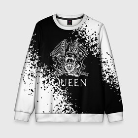 Детский свитшот 3D с принтом QUEEN. в городе Новоалтайск, 100% полиэстер | свободная посадка, прямой крой, мягкая тканевая резинка на рукавах и понизу свитшота | queen | британская рок группа | квин | куин | кьюин | мистер робот | музыка | рами малек | рок | рок музыка | фредди меркьюри