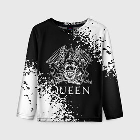Детский лонгслив 3D с принтом QUEEN. в городе Новоалтайск, 100% полиэстер | длинные рукава, круглый вырез горловины, полуприлегающий силуэт
 | queen | британская рок группа | квин | куин | кьюин | мистер робот | музыка | рами малек | рок | рок музыка | фредди меркьюри