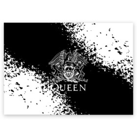Поздравительная открытка с принтом QUEEN. в городе Новоалтайск, 100% бумага | плотность бумаги 280 г/м2, матовая, на обратной стороне линовка и место для марки
 | Тематика изображения на принте: queen | британская рок группа | квин | куин | кьюин | мистер робот | музыка | рами малек | рок | рок музыка | фредди меркьюри