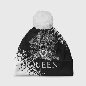 Шапка 3D c помпоном с принтом QUEEN. в городе Новоалтайск, 100% полиэстер | универсальный размер, печать по всей поверхности изделия | queen | британская рок группа | квин | куин | кьюин | мистер робот | музыка | рами малек | рок | рок музыка | фредди меркьюри