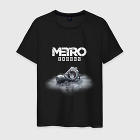 Мужская футболка хлопок с принтом METRO EXODUS. в городе Новоалтайск, 100% хлопок | прямой крой, круглый вырез горловины, длина до линии бедер, слегка спущенное плечо. | Тематика изображения на принте: exodus | horror | metro 2033 | metro exodus | sparta | survival | артём | игры | исход | метро | метро 2035 | спарта | спартанцы