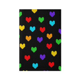 Обложка для паспорта матовая кожа с принтом UNDERTALE HEART в городе Новоалтайск, натуральная матовая кожа | размер 19,3 х 13,7 см; прозрачные пластиковые крепления | Тематика изображения на принте: asriel dreemurr | chara | frisk | gaster blaster | sans | undertale | азриэль дримурр | андертейл | гастер | меттатон | санс | фриск | чара