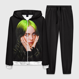 Мужской костюм 3D с принтом BILLIE EILISH в городе Новоалтайск, 100% полиэстер | Манжеты и пояс оформлены тканевой резинкой, двухслойный капюшон со шнурком для регулировки, карманы спереди | bad | bill | billie | eil | eili | eilish | guy | music | ocean | айлиш | айлишь | беляш | бил | билли | девочке | девушке | женщине | мальчику | мужчине | музыка | музыкант | парню | певица | эйл | эйли | эйлиш | эйлишь