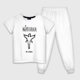 Детская пижама хлопок с принтом Nirvana In utero в городе Новоалтайск, 100% хлопок |  брюки и футболка прямого кроя, без карманов, на брюках мягкая резинка на поясе и по низу штанин
 | Тематика изображения на принте: in utero | nirvana | nirvana in utero | smile | курт кобейн | нирвана | нирвана in utero