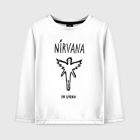Детский лонгслив хлопок с принтом Nirvana In utero в городе Новоалтайск, 100% хлопок | круглый вырез горловины, полуприлегающий силуэт, длина до линии бедер | in utero | nirvana | nirvana in utero | smile | курт кобейн | нирвана | нирвана in utero