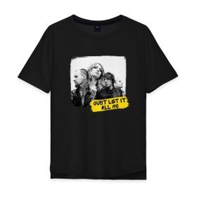 Мужская футболка хлопок Oversize с принтом Just let it all go в городе Новоалтайск, 100% хлопок | свободный крой, круглый ворот, “спинка” длиннее передней части | guano apes | offline | open your eyes | proud like a god | rock | sandra nasiс | альтернатива | альтернативный рок | музыка | рок | рок квартет | сандра насич