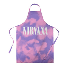 Фартук 3D с принтом NIRVANA в городе Новоалтайск, 100% полиэстер | общий размер — 65 х 85 см, ширина нагрудника — 26 см, горловина — 53 см, длина завязок — 54 см, общий обхват в поясе — 173 см. Принт на завязках и на горловине наносится с двух сторон, на основной части фартука — только с внешней стороны | in utero | nevermind | nirvana | nirvana in utero | nirvana logo | smile | курт кобейн | нирвана | нирвана in utero | нирвана лого
