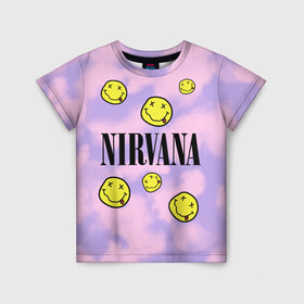 Детская футболка 3D с принтом NIRVANA в городе Новоалтайск, 100% гипоаллергенный полиэфир | прямой крой, круглый вырез горловины, длина до линии бедер, чуть спущенное плечо, ткань немного тянется | Тематика изображения на принте: in utero | nevermind | nirvana | nirvana in utero | nirvana logo | smile | курт кобейн | нирвана | нирвана in utero | нирвана лого