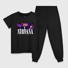 Детская пижама хлопок с принтом NIRVANA в городе Новоалтайск, 100% хлопок |  брюки и футболка прямого кроя, без карманов, на брюках мягкая резинка на поясе и по низу штанин
 | in utero | nevermind | nirvana | nirvana in utero | nirvana logo | smile | курт кобейн | нирвана | нирвана in utero | нирвана лого