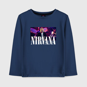 Детский лонгслив хлопок с принтом NIRVANA в городе Новоалтайск, 100% хлопок | круглый вырез горловины, полуприлегающий силуэт, длина до линии бедер | Тематика изображения на принте: in utero | nevermind | nirvana | nirvana in utero | nirvana logo | smile | курт кобейн | нирвана | нирвана in utero | нирвана лого