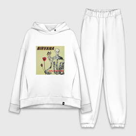 Женский костюм хлопок Oversize с принтом NIRVANA в городе Новоалтайск,  |  | in utero | nevermind | nirvana | nirvana in utero | nirvana logo | smile | курт кобейн | нирвана | нирвана in utero | нирвана лого