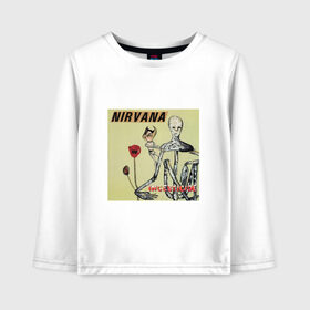 Детский лонгслив хлопок с принтом NIRVANA в городе Новоалтайск, 100% хлопок | круглый вырез горловины, полуприлегающий силуэт, длина до линии бедер | Тематика изображения на принте: in utero | nevermind | nirvana | nirvana in utero | nirvana logo | smile | курт кобейн | нирвана | нирвана in utero | нирвана лого