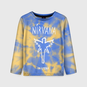 Детский лонгслив 3D с принтом NIRVANA в городе Новоалтайск, 100% полиэстер | длинные рукава, круглый вырез горловины, полуприлегающий силуэт
 | in utero | nevermind | nirvana | nirvana in utero | nirvana logo | nirvana nevermind | smile | курт кобейн | нирвана | нирвана in utero | нирвана лого