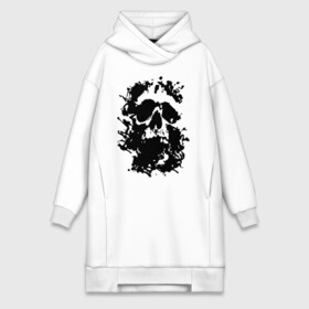 Платье-худи хлопок с принтом Hell в городе Новоалтайск,  |  | covid 19 | hell | jaw | orbits | paint | pandemic | skull | teeth | virus | ад | вирус | елазницы | зубы | коронавирус | краска | оскал | пасть | череп | эпидемия