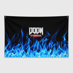Флаг-баннер с принтом DOOM ETERNAL в городе Новоалтайск, 100% полиэстер | размер 67 х 109 см, плотность ткани — 95 г/м2; по краям флага есть четыре люверса для крепления | doom | doom eternal | game | дум | игры