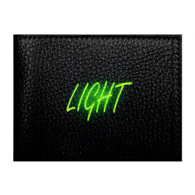 Обложка для студенческого билета с принтом LIGHT в городе Новоалтайск, натуральная кожа | Размер: 11*8 см; Печать на всей внешней стороне | Тематика изображения на принте: light | желтый | надпись | неон | свет | темный