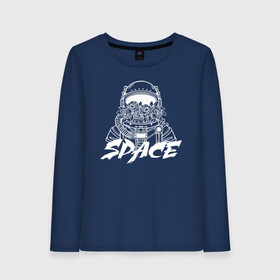 Женский лонгслив хлопок с принтом Space в городе Новоалтайск, 100% хлопок |  | 12 апреля | mars one | nasa | space | астронавт | гагарин | день космонавтики | звезды | илон маск | инопланетянин | королев | космический | космонавт | космос | леонов | марс ван | мкс | наса | насо | нло | п