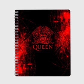 Тетрадь с принтом Queen в городе Новоалтайск, 100% бумага | 48 листов, плотность листов — 60 г/м2, плотность картонной обложки — 250 г/м2. Листы скреплены сбоку удобной пружинной спиралью. Уголки страниц и обложки скругленные. Цвет линий — светло-серый
 | queen | британская | группа | исполнитель | музыканты | рок | фредди меркьюри