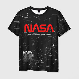 Мужская футболка 3D с принтом NASA в городе Новоалтайск, 100% полиэфир | прямой крой, круглый вырез горловины, длина до линии бедер | nasa | астронавт | вселенная | звёздная карта | звёзды | космический | космонавт | космонавтика | космос | наса | ракета | шатл