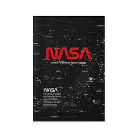 Обложка для паспорта матовая кожа с принтом NASA в городе Новоалтайск, натуральная матовая кожа | размер 19,3 х 13,7 см; прозрачные пластиковые крепления | nasa | астронавт | вселенная | звёздная карта | звёзды | космический | космонавт | космонавтика | космос | наса | ракета | шатл