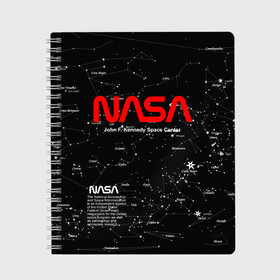Тетрадь с принтом NASA в городе Новоалтайск, 100% бумага | 48 листов, плотность листов — 60 г/м2, плотность картонной обложки — 250 г/м2. Листы скреплены сбоку удобной пружинной спиралью. Уголки страниц и обложки скругленные. Цвет линий — светло-серый
 | Тематика изображения на принте: nasa | астронавт | вселенная | звёздная карта | звёзды | космический | космонавт | космонавтика | космос | наса | ракета | шатл