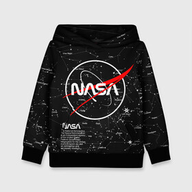 Детская толстовка 3D с принтом NASA в городе Новоалтайск, 100% полиэстер | двухслойный капюшон со шнурком для регулировки, мягкие манжеты на рукавах и по низу толстовки, спереди карман-кенгуру с мягким внутренним слоем | nasa | астронавт | вселенная | звёздная карта | звёзды | космический | космонавт | космонавтика | космос | наса | ракета | шатл