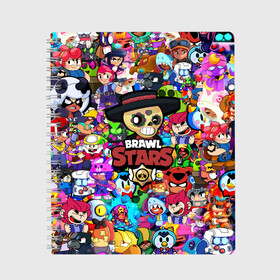 Тетрадь с принтом BRAWL STARS POKO в городе Новоалтайск, 100% бумага | 48 листов, плотность листов — 60 г/м2, плотность картонной обложки — 250 г/м2. Листы скреплены сбоку удобной пружинной спиралью. Уголки страниц и обложки скругленные. Цвет линий — светло-серый
 | 8 bit | bibi | brawl stars | brock | bull | crow | dinomike | el primo | leon | mobile game | nita | poko | ricochet | sandy | shall | stars | tara | бравл старс | ворон | леон | мобильные игры