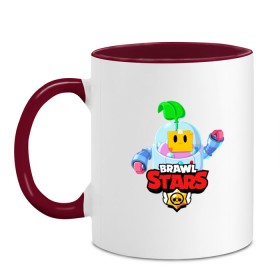Кружка двухцветная с принтом BRAWL STARS SPROUT в городе Новоалтайск, керамика | объем — 330 мл, диаметр — 80 мм. Цветная ручка и кайма сверху, в некоторых цветах — вся внутренняя часть | Тематика изображения на принте: 8 bit | 8 бит | bibi | brawl stars | crow | el brown | leon | leon shark | max | mr.p | sally leon | shark | sprout | stars | virus | werewolf | акула | биби | вирус | ворон | леон | оборотень | пингвин