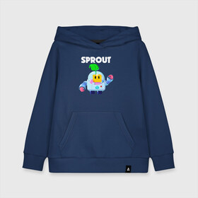 Детская толстовка хлопок с принтом BRAWL STARS SPROUT в городе Новоалтайск, 100% хлопок | Круглый горловой вырез, эластичные манжеты, пояс, капюшен | 8 bit | 8 бит | bibi | brawl stars | crow | el brown | leon | leon shark | max | mr.p | sally leon | shark | sprout | stars | virus | werewolf | акула | биби | вирус | ворон | леон | оборотень | пингвин