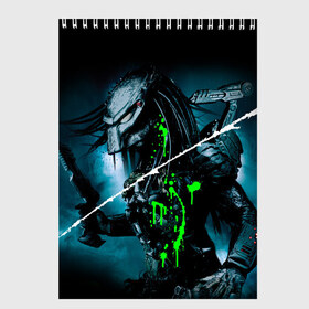 Скетчбук с принтом PREDATOR в городе Новоалтайск, 100% бумага
 | 48 листов, плотность листов — 100 г/м2, плотность картонной обложки — 250 г/м2. Листы скреплены сверху удобной пружинной спиралью | aliens | avp | black | cinema | predator | кино | фильм хищник | фильмы | хищник | чёрный | чужой