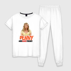 Женская пижама хлопок с принтом Penny в городе Новоалтайск, 100% хлопок | брюки и футболка прямого кроя, без карманов, на брюках мягкая резинка на поясе и по низу штанин | big bang theory | howard wolowitz | leonard hofstadter | penny | raj | sheldon cooper | stuart bloom | vdgerir | воловитц | леонард хофстедер | пэнни | радж | раджешь кутрапалли | тбв | теория большого взрыва | чак лорри | шелдон | шэл