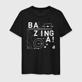 Мужская футболка хлопок с принтом BAZINGA!   в городе Новоалтайск, 100% хлопок | прямой крой, круглый вырез горловины, длина до линии бедер, слегка спущенное плечо. | big bang theory | howard wolowitz | leonard hofstadter | penny | raj | sheldon cooper | stuart bloom | vdgerir | воловитц | леонард хофстедер | пэнни | радж | раджешь кутрапалли | тбв | теория большого взрыва | чак лорри | шелдон | шэл