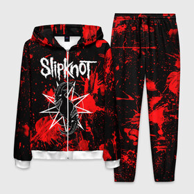 Мужской костюм 3D с принтом Slipknot в городе Новоалтайск, 100% полиэстер | Манжеты и пояс оформлены тканевой резинкой, двухслойный капюшон со шнурком для регулировки, карманы спереди | animal | blood | metal | rock | slipknot | абстракция | брызги | геометрия | группа | животные | знак | кровь | логотип | маски | метал | петля | пятна | рога | рок | символ | слипкнот