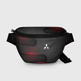 Поясная сумка 3D с принтом Mitsubishi в городе Новоалтайск, 100% полиэстер | плотная ткань, ремень с регулируемой длиной, внутри несколько карманов для мелочей, основное отделение и карман с обратной стороны сумки застегиваются на молнию | mitsubishi | авто | автомобиль | лого | логотип | митсубиси | митсубиши | текстура