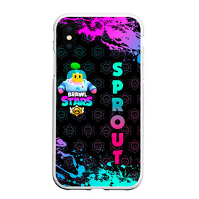 Чехол для iPhone XS Max матовый с принтом BRAWL STARS (SPROUT) [25] в городе Новоалтайск, Силикон | Область печати: задняя сторона чехла, без боковых панелей | 8 bit | android | brawl | brawl stars | clash | clash royale | game | leon | royale | sprout | stars | андроид | игра | кольт | леон | мобильные игры | спраут