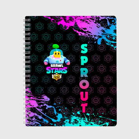 Тетрадь с принтом BRAWL STARS (SPROUT) [25] в городе Новоалтайск, 100% бумага | 48 листов, плотность листов — 60 г/м2, плотность картонной обложки — 250 г/м2. Листы скреплены сбоку удобной пружинной спиралью. Уголки страниц и обложки скругленные. Цвет линий — светло-серый
 | 8 bit | android | brawl | brawl stars | clash | clash royale | game | leon | royale | sprout | stars | андроид | игра | кольт | леон | мобильные игры | спраут