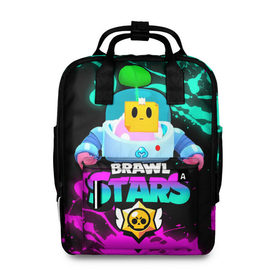 Женский рюкзак 3D с принтом BRAWL STARS (SPROUT) [24] в городе Новоалтайск, 100% полиэстер | лямки с регулируемой длиной, сверху ручки, чтобы рюкзак нести как сумку. Основное отделение закрывается на молнию, как и внешний карман. Внутри два дополнительных кармана, один из которых закрывается на молнию. По бокам два дополнительных кармашка, куда поместится маленькая бутылочка
 | 8 bit | android | brawl | brawl stars | clash | clash royale | game | leon | royale | sprout | stars | андроид | игра | кольт | леон | мобильные игры | спраут