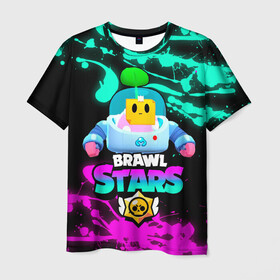 Мужская футболка 3D с принтом BRAWL STARS (SPROUT) [24] в городе Новоалтайск, 100% полиэфир | прямой крой, круглый вырез горловины, длина до линии бедер | 8 bit | android | brawl | brawl stars | clash | clash royale | game | leon | royale | sprout | stars | андроид | игра | кольт | леон | мобильные игры | спраут