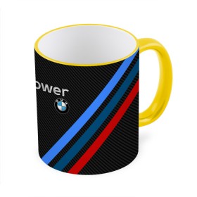 Кружка с принтом BMW POWER CARBON в городе Новоалтайск, керамика | ёмкость 330 мл | bmw | carbon power | абстракция | авто | автомобиль | бмв | карбон | лого | логотип | машина | скорость