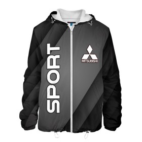 Мужская куртка 3D с принтом MITSUBISH SPORT в городе Новоалтайск, ткань верха — 100% полиэстер, подклад — флис | прямой крой, подол и капюшон оформлены резинкой с фиксаторами, два кармана без застежек по бокам, один большой потайной карман на груди. Карман на груди застегивается на липучку | mitsubishi | sport | авто | автомобиль | лого | логотип | митсубиси | митсубиши | спорт | текстура