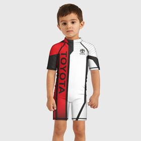 Детский купальный костюм 3D с принтом Toyota Driver team в городе Новоалтайск, Полиэстер 85%, Спандекс 15% | застежка на молнии на спине | driver | driver team | racing | toyota | toyota team | гонки | тайота | тоёта | тойота
