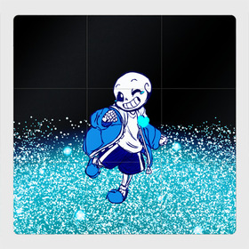 Магнитный плакат 3Х3 с принтом Undertale в городе Новоалтайск, Полимерный материал с магнитным слоем | 9 деталей размером 9*9 см | sans | undertale | андертале | андертейл | блестки | игра | подземная история | подземная сказка | санс | сердечко | сердце | ундертале