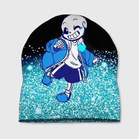 Шапка 3D с принтом Undertale в городе Новоалтайск, 100% полиэстер | универсальный размер, печать по всей поверхности изделия | sans | undertale | андертале | андертейл | блестки | игра | подземная история | подземная сказка | санс | сердечко | сердце | ундертале