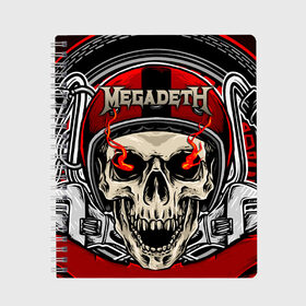 Тетрадь с принтом Megadeth в городе Новоалтайск, 100% бумага | 48 листов, плотность листов — 60 г/м2, плотность картонной обложки — 250 г/м2. Листы скреплены сбоку удобной пружинной спиралью. Уголки страниц и обложки скругленные. Цвет линий — светло-серый
 | countdown to extinction | бас | гитара | группа | дэйв мастейн | кико лоурейро | лос анджелес | метал | трэш | хард рок | хеви метал