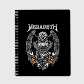 Тетрадь с принтом Megadeth в городе Новоалтайск, 100% бумага | 48 листов, плотность листов — 60 г/м2, плотность картонной обложки — 250 г/м2. Листы скреплены сбоку удобной пружинной спиралью. Уголки страниц и обложки скругленные. Цвет линий — светло-серый
 | countdown to extinction | бас | гитара | группа | дэйв мастейн | кико лоурейро | лос анджелес | метал | трэш | хард рок | хеви метал