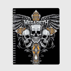 Тетрадь с принтом Megadeth в городе Новоалтайск, 100% бумага | 48 листов, плотность листов — 60 г/м2, плотность картонной обложки — 250 г/м2. Листы скреплены сбоку удобной пружинной спиралью. Уголки страниц и обложки скругленные. Цвет линий — светло-серый
 | countdown to extinction | бас | гитара | группа | дэйв мастейн | кико лоурейро | лос анджелес | метал | трэш | хард рок | хеви метал