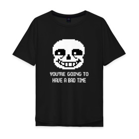 Мужская футболка хлопок Oversize с принтом UNDERTALE в городе Новоалтайск, 100% хлопок | свободный крой, круглый ворот, “спинка” длиннее передней части | Тематика изображения на принте: asriel dreemurr | chara | frisk | gaster blaster | sans | undertale | азриэль дримурр | андертейл | андрайн | гастер | меттатон | санс | фриск | чара