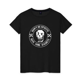 Женская футболка хлопок с принтом UNDERTALE в городе Новоалтайск, 100% хлопок | прямой крой, круглый вырез горловины, длина до линии бедер, слегка спущенное плечо | asriel dreemurr | chara | frisk | gaster blaster | sans | undertale | азриэль дримурр | андертейл | андрайн | гастер | меттатон | санс | фриск | чара