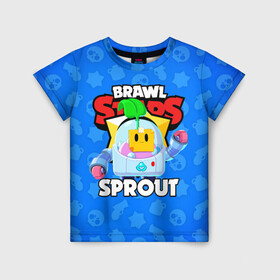 Детская футболка 3D с принтом BRAWL STARS SPROUT в городе Новоалтайск, 100% гипоаллергенный полиэфир | прямой крой, круглый вырез горловины, длина до линии бедер, чуть спущенное плечо, ткань немного тянется | 8 bit | 8 бит | bibi | brawl stars | crow | el brown | leon | leon shark | max | mr.p | phoenix | sally leon | shark | sprout | stars | virus | werewolf | акула | биби | вирус | ворон | леон | оборотень | пингвин