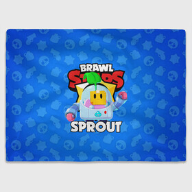 Плед 3D с принтом BRAWL STARS SPROUT в городе Новоалтайск, 100% полиэстер | закругленные углы, все края обработаны. Ткань не мнется и не растягивается | 8 bit | 8 бит | bibi | brawl stars | crow | el brown | leon | leon shark | max | mr.p | phoenix | sally leon | shark | sprout | stars | virus | werewolf | акула | биби | вирус | ворон | леон | оборотень | пингвин